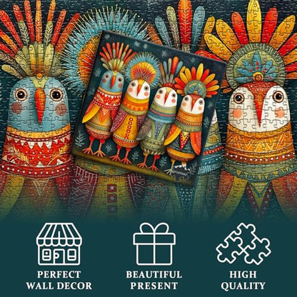 Bird Puzzles for Adults 1000 Piece, Funny Nature Fantasy Animal Abstract Jigsaw Puzzle, Colorful Whimsical Cute Puzzles Challenge - style: Whimsical Bird Puzzles