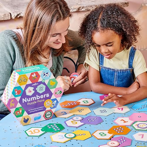 Eeboo Numbers Hexagon Pairs Puzzle, 1 EA - style: Numbers