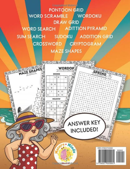 Retirement Gifts for Women: Retirement Activity Book with 120+ Fun Puzzles and Things to Do for a Happy Retirement | Word Scramble, Maze, Sudoku...(Activity Books For Seniors)