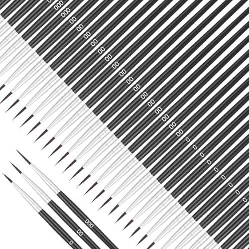Thin Paint Brushes, 60Pcs Tiny Detail Paint Brushes Fine Tip Paints Brush Set with 3 Size (0, 00, 000) Miniature Liner Brush for Model Crafts, Watercolor Acrylics Oil & Nail Painting