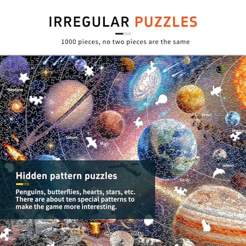 1000 Piece Jigsaw Puzzle for Adults, Astronaut Space Puzzle | Glow-in-the-Dark Astronaut Adventure with Solar System and Outer Space Details, 26.6 x 19.2 in - color: Mission: Space