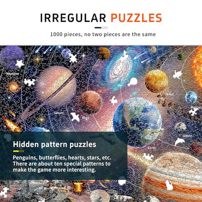 1000 Piece Jigsaw Puzzle for Adults, Astronaut Space Puzzle | Glow-in-the-Dark Astronaut Adventure with Solar System and Outer Space Details, 26.6 x 19.2 in - color: Mission: Space