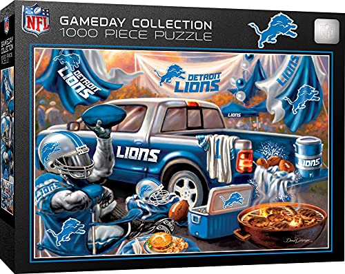 Masterpieces 1000 Piece Jigsaw Puzzle for Adults - NFL Detroit Lions Gameday - 19.25"x26.75" - style: Detroit Lions