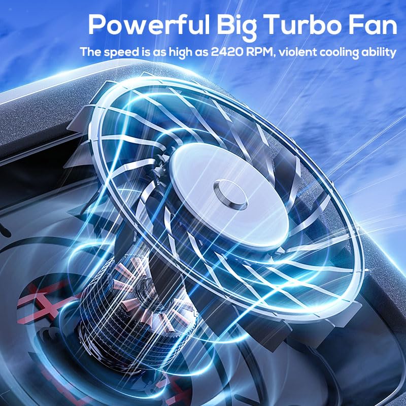 Gaming Laptop Cooler Turbo Fan Stand Compressed Air-Cooling Pad for Notebook 14-18” Advanced Seal Foam Heat Dissipation with RGB Lighting, 7-Level Adjustment, Dust Protection - Conquer Lag, Stay Cool