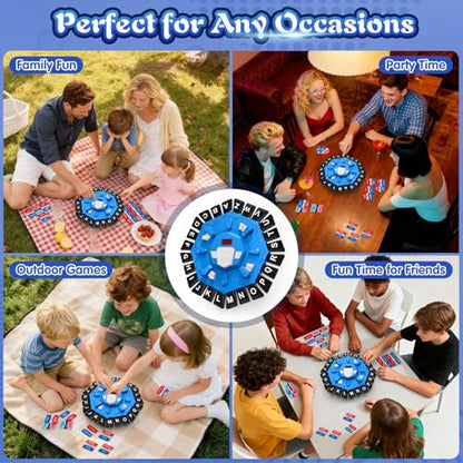 Family Board Word Games for Kids & Adults with Display Timer, Fast Paced 24-Letter Learning Party Card Game with 2 Modes & 220 Topics, Kids Xmas Birthday Gifts for Boys Girls