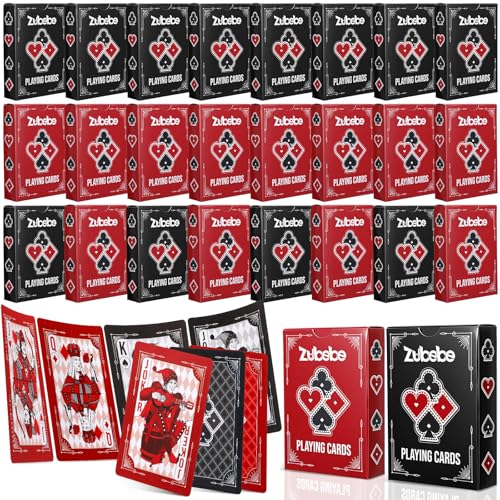 Zubebe 24 Pcs Dark Aesthetic Playing Cards Bulk, Deck Gothic Poker Cards Set, Black Red Card Deck for Party Game Night, Card for Adults Teens Gift