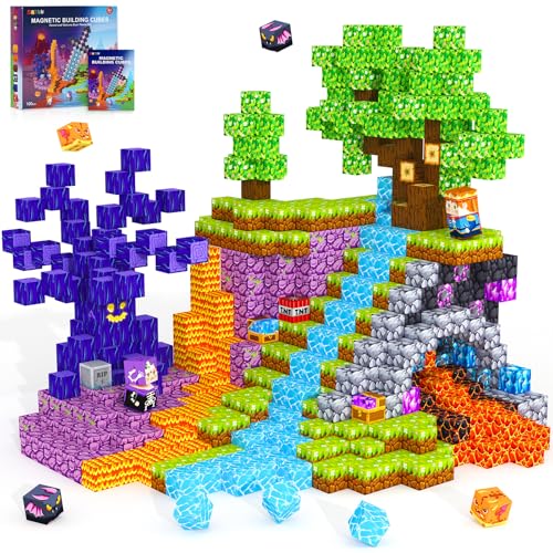 ORZbb Magnetic Blocks, Kids Magnetic Building Cubes Toys for 3-13 Year Old Boys Girls, Montessori Sensory STEM Toddler Construction Toys Christmas Birthday Party Gifts. - color: Color-10