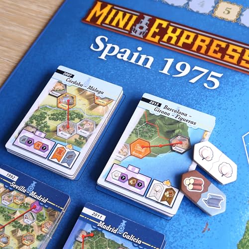 Mini Express by Moaideas Game Design | an Engaging Train Game with Only Two Actions | Strategy Board Game for Family Nights | 1-5 Players (Expansion Map Pack)