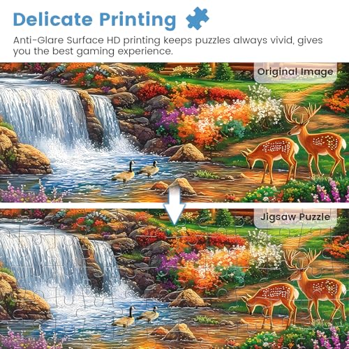 500 Pieces Puzzles for Adults,Alpine Serenity Jigsaw Puzzles,Fall Landscape Nature Puzzles 500 Pieces,Autumn Mountain Puzzle,Challenging Family Activity Great Gift Idea for Family Friends,20.5 X 15 in - style: 500P Alpine Serenity