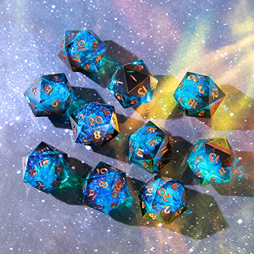 Single D20 Dice - 22mm, 20 Sided D&D Dice for Dungeons and Dragons, DND Dice with Resin Sharp Edge, Handmade Polyhedral for RPG, Roleplaying Games MTG Table Games(Blue Dark) - color: D20-blue Dark