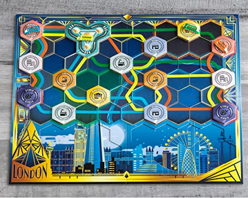 Maglev Maps Board Game, Strategy Board Game for Adults and Family | Tile Laying, Engine Building, Fun Pick Up and Deliver Gameplay, Futuristic Theme