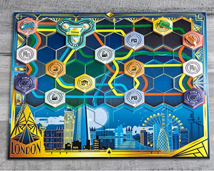 Maglev Maps Board Game, Strategy Board Game for Adults and Family | Tile Laying, Engine Building, Fun Pick Up and Deliver Gameplay, Futuristic Theme