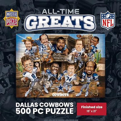 MasterPieces 500 Piece Sports Jigsaw Puzzle for Adults - NFL Dallas Cowboys All-Time Greats - 15x21 - style: Dallas Cowboys