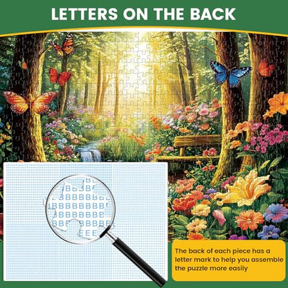 500 Piece Jigsaw Puzzle for Adults, Forest Butterfly Jigsaw Puzzle 500 Piece Forest Jigsaw Puzzles for Adult Butterfly Puzzles for Adults - Challenging Family Activity Gift 20.5 x 15 Inch - style: Forest