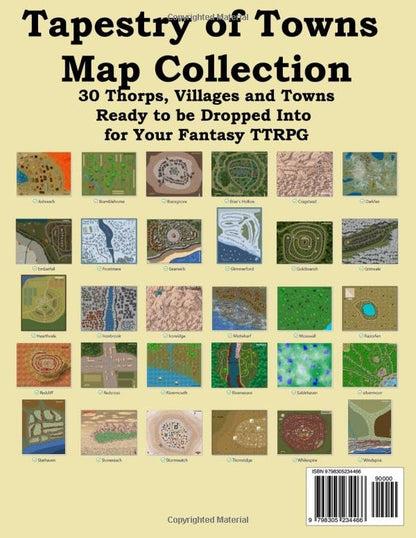 Tapestry of Towns: A Game Master's Compendium of 30 Community Settings for Your TTRPG with Maps (Game Master Campaign Settings)