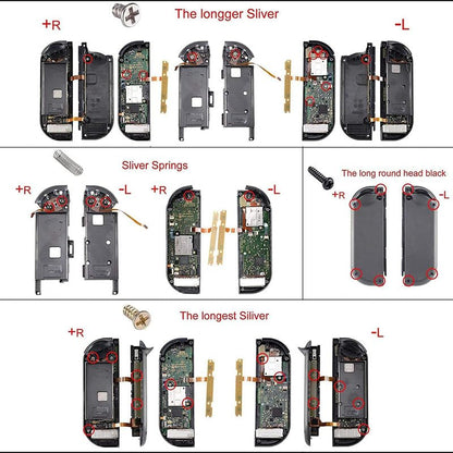 eXtremeRate DIY Full Set Buttons for Nintendo Switch & Switch OLED, Custom Replacement Buttons for JoyCon, ABXY Direction Keys SR SL L R ZR ZL + - Home Capture Trigger Buttons Springs - Black - color: Black