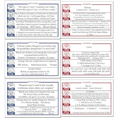 Wit's End — A Smart, Mind-Bending Trivia & Brain Teaser Game that Will Challenge Your Wits & Knowledge — Adult & Family Night Fun