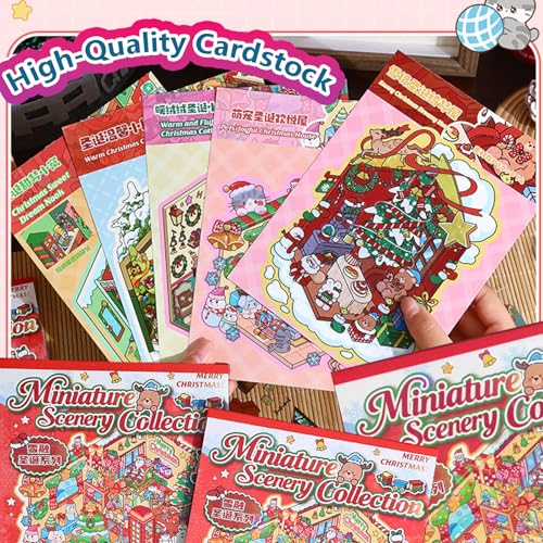 Sticker Book Collection, 10 Sets DIY 3D Sticker Scenes[Medium, Red] | Premium Reusable Craft Kit for Stress Relief, Mix & Match Creative Sets to Make Stickers for Gifts and Therapy - style: M Red Party