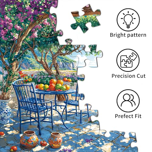 Puzzles for Adults 1000 Pieces,Summer Coast Jigsaw Puzzle with 1:1 HD Poster, Perfect Interlocking No Dust, Stress Relief Ideal Gift for Family Games - color: Summer Coast