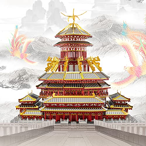 Piececool 3D Metal Puzzles for Adults, Ziwei Palacer Model Kits, Famous Chinese Architecture Model Building Kits, DIY 3D Puzzle Building Blocks Great Gift,189 Pcs - color: Ziwei Palacer