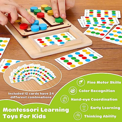 Color Matching Puzzle, Montessori Brain Teaser for Kids Ages 3-7 | Handheld travel game, road trip activity, screen-free play, boys and girls, Christmas and birthday gift