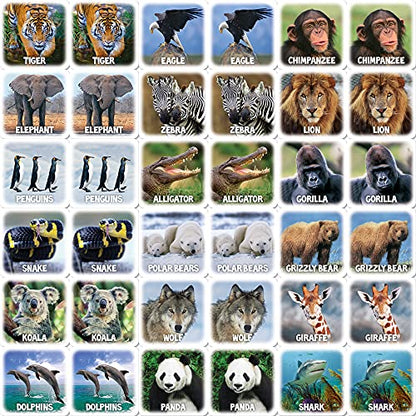 MasterPieces Kids Games - World of Animals Matching Game - Game for Kids and Family - Laugh and Learn - style: World of Animals