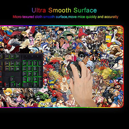 RGB Mouse Pad, Imegny Large Extended Soft Led Mouse Mat with Different Lighting Modes, 900 x 400mm / 35.4 * 15.7Inch (90x40 rgdajihe003) - color: 90x40 Rgdajihe003