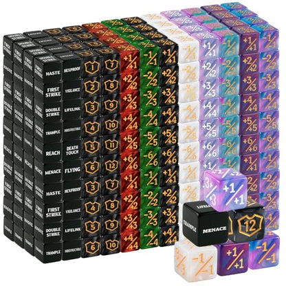 500 Pieces MTG Counter Bulk Keyword Counters Life Counter Tokens Dice Buff Tokens Compatible with Magic Card Game Accessories CCG Creature Stats - style: Arcane Sigil