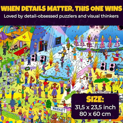 1000 Piece Puzzle for Adults – Jigsaw Puzzles for Adults 1000 Pieces | Animal Bash Stunning Scenic Animal Puzzles - Premium Box Packaging - Extra Fun Challenges - Great Gift for Relaxation - color: Beastival