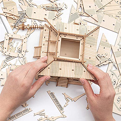 Rowood 3D Puzzles for Adults, Wooden Model Kits for Adults to Build, Gift on Birthday Christmas - Five-storied Pagoda (275 PCS) - style: Five-Storied Pagoda