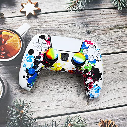 Silicone Skin for PS5, Anti-Slip Shell Cover Case with 10 Joystick Grips for PlayStation 5 Controller (#17) - color: PS5 controller #17