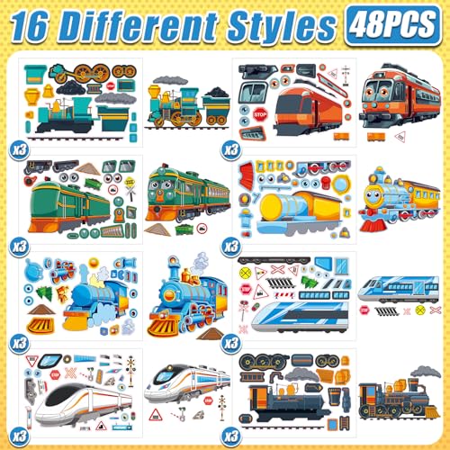 48 Sheets Create Vehicle of Dreams Stickers, Make Your Own Stickers for Boys and Girls, Travel Sticker Books, Party Favors, Birthday, Home, School and Activities Gifts for Kids Ages 3+ - style: Vehicle