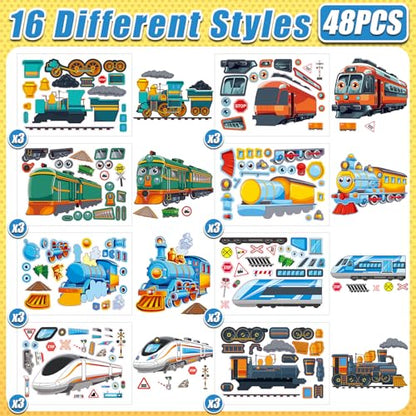 48 Sheets Create Vehicle of Dreams Stickers, Make Your Own Stickers for Boys and Girls, Travel Sticker Books, Party Favors, Birthday, Home, School and Activities Gifts for Kids Ages 3+ - style: Vehicle