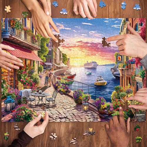 Jigsaw Puzzles for Adults 1000 Pieces, Interlock Perfectly No Dust, Impossible Difficult Hard Fun 1000 Piece Jigsaw Puzzles for Adults-1:1 Poster-Streets Scene - color: Streets Scene