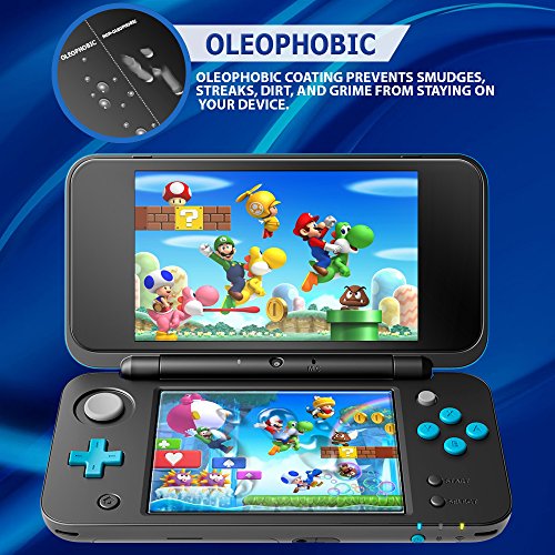 Skinomi Tech Glass Screen Protector Compatible with Nintendo 2DS XL (2X Top Glass and 2 Bottom PET Protectors) 9H Hardness Clear HD Ballistic Tempered Glass Shield