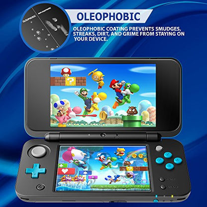 Skinomi Tech Glass Screen Protector Compatible with Nintendo 2DS XL (2X Top Glass and 2 Bottom PET Protectors) 9H Hardness Clear HD Ballistic Tempered Glass Shield