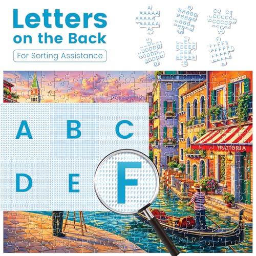 Romantic Venice Canal 300 Piece Jigsaw Puzzle, Italian Scenery | Fun and Challenging Puzzle for Family Time, Relaxing Gift for Adults, Kids, Seniors, 20.5 x 15 in - style: Venetian Sunset Canal