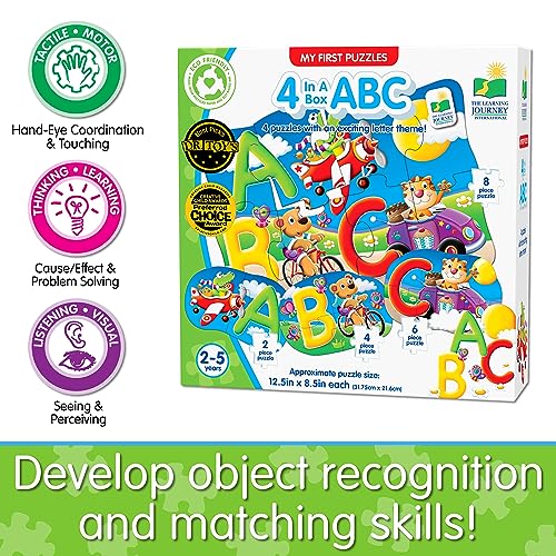 The Learning Journey My First 4-In-A-Box Puzzle - ABC - Educational Toddler Toys & Gifts for Boys & Girls Ages 2 & Up - Award Winning Puzzle, Multi - style: ABC