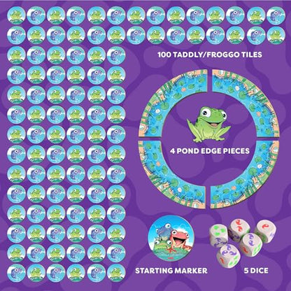 HABA Froggos Board Game, Jumping Frogs-Themed Strategy Dice Games for Fast-Paced Family Night Fun for Ages 6+