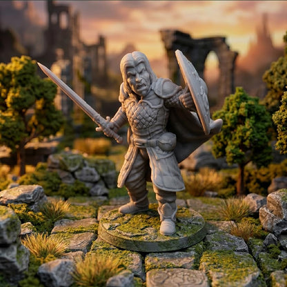 12 Pcs Unpainted Fantasy RPG Miniatures Set, 28mm Scale Resin Miniature for Wargaming and Board Games, 1-Inch Base, 12 Different Classes