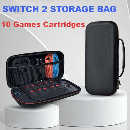 For Nintendo Switch 2 Hard Carrying Case | 10 Game Cartridges Storage | Shockproof EVA Protective Travel Bag with Handheld Design | Anti-Scratch & Water-Resistant | Complete Accessories Organizer - size: For Nintendo Switch 2