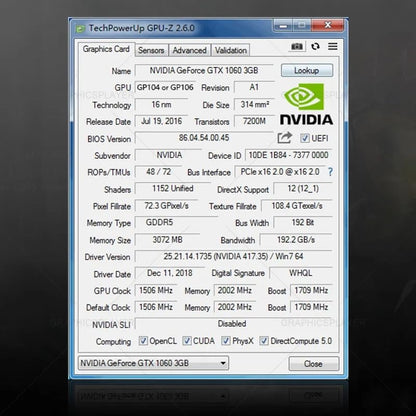 XUANMO NIVIDIA Geforce GTX1060 3GB Gaming Graphics Card Video Card gem GDDR5 PCI Express x16 3.0 8008 MHz Output Interface HDMI DP DVI Graphics Card GTX1060 3GB - color: 3GB