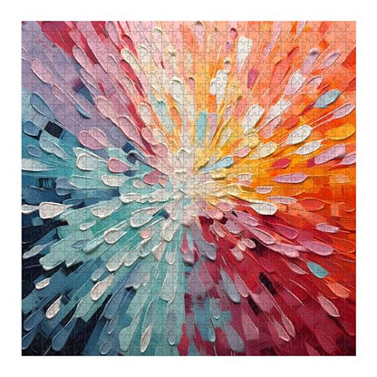 Impossible Puzzles 1000 Piece, Colorful Hard Difficult Puzzle for Adults, Gradient Rainbow Challenging Jigsaw Art Painting - style: Color Explosion