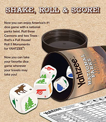 YAHTZEE National Parks Travel Edition | Classic Yahtzee Dice Game with a National Parks Theme | Perfect Travel Game for Families | Celebrate US National Parks Service | lawn-game-equipment