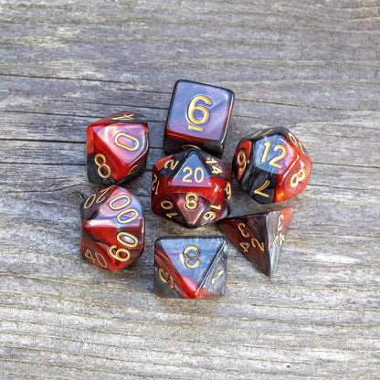Sage’s Portal Stones DND Dice Set Acrylic Opaque 7-PC Polyhedral DND Dice Set for Dungeons and Dragons D&D Sage’s Cantrips RPG Tabletop TTRPG (Copper/Mica/Gold) - color: Copper/Mica/Gold