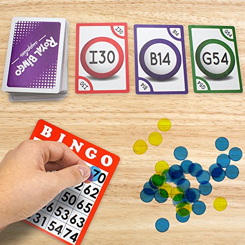 Royal Bingo Regular Calling Cards - Pack of 81 - High Visibility Font, 3.5" x 2.5" per Card-Replacement for Raffle and Balls - style: Small - 81 Cards