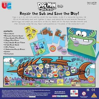 Dog Man Twenty Thousand Fleas Under the Sea Board Game, Ages 6+