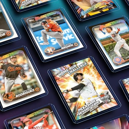 400 Card Sleeves, Clear Hard Sleeves for Cards, 3"X4" Baseball Card Sleeves, Blue Hard Plastic Card Protectors for Trading Sports Football Game Cards (200 Hard Sleeves+200 Penny Sleeves) - size: 200 pcs + 200 pcs Blue