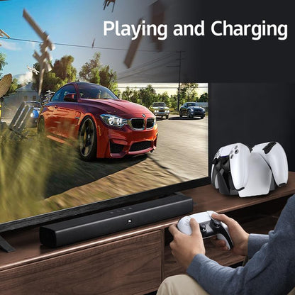 Dualsense Charging Station for Ps5 Controller,Ps5 Controller Charger Holder Stand with Overcharge Protect,Led Indicator,2.5h Fast Charging Docking for PlayStation 5 Controllers (Black) - color: Black
