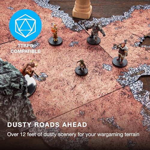 Stratagem Dirt Paths Neoprene Tabletop Wargaming Scenery - Miniatures Game Road Terrain for RPGs, Modular Strategy Battlemat